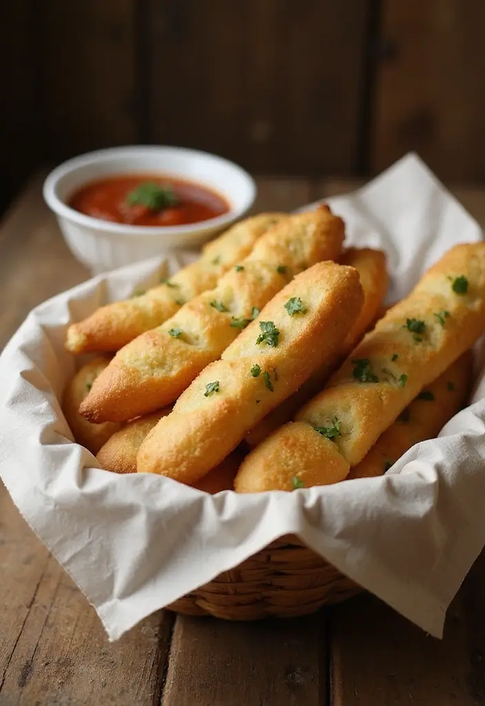 28 Appetizer Recipes for a Pizza Party Everyone Will Remember 15 28 Appetizer Recipes for a Pizza Party Everyone Will Remember - 3. Garlic Breadsticks with Marinara