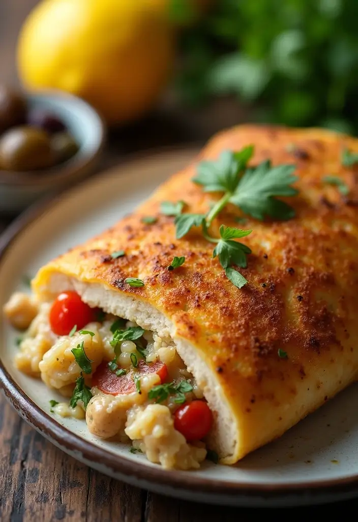28 Easy Pizza Foldover Recipes You’ll Make Again and Again 41 28 Easy Pizza Foldover Recipes You’ll Make Again and Again - 7. Mediterranean Chicken Foldover