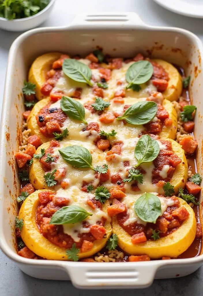 28 Healthy Pizza Party Recipes for Guilt-Free Fun - 16. Spaghetti Squash Pizza Bake