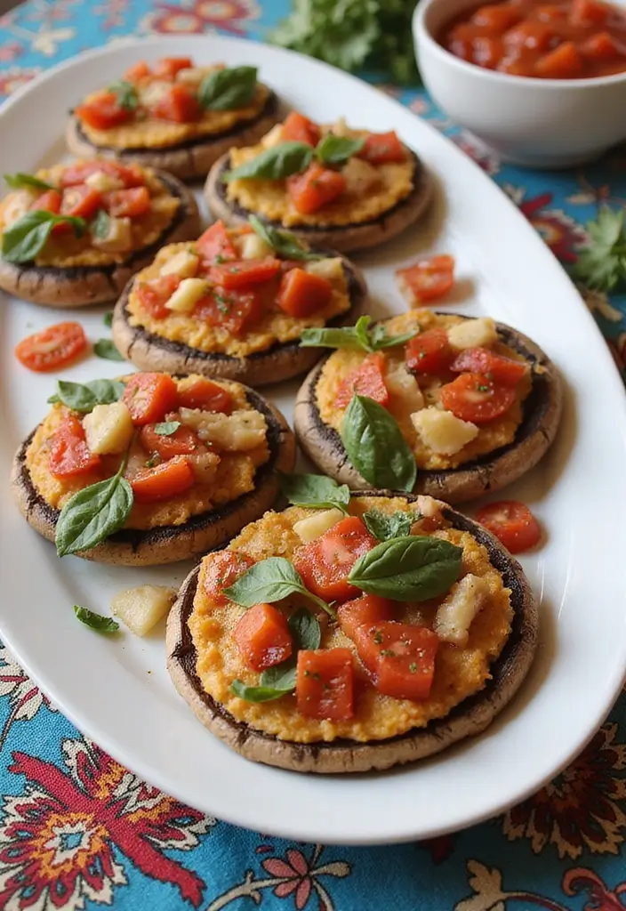 28 Healthy Pizza Party Recipes for Guilt-Free Fun - 4. Portobello Mushroom Pizzas