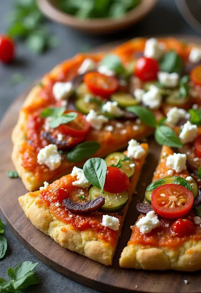 28 Healthy Pizza Party Recipes for Guilt-Free Fun - 9. Mediterranean Cauliflower Crust Pizza