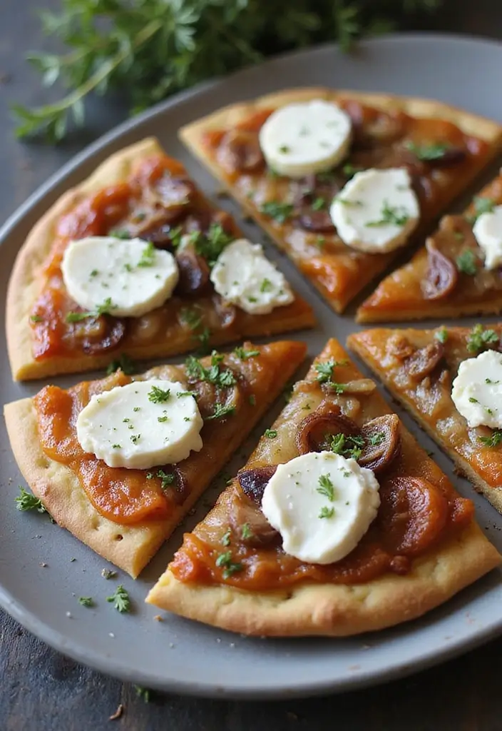 28 Mediterranean Flatbread Pizza Recipes That Feel Light and Fresh 143 28 Mediterranean Flatbread Pizza Recipes That Feel Light and Fresh - 23. Caramelized Onion and Goat Cheese Flatbread Pizza