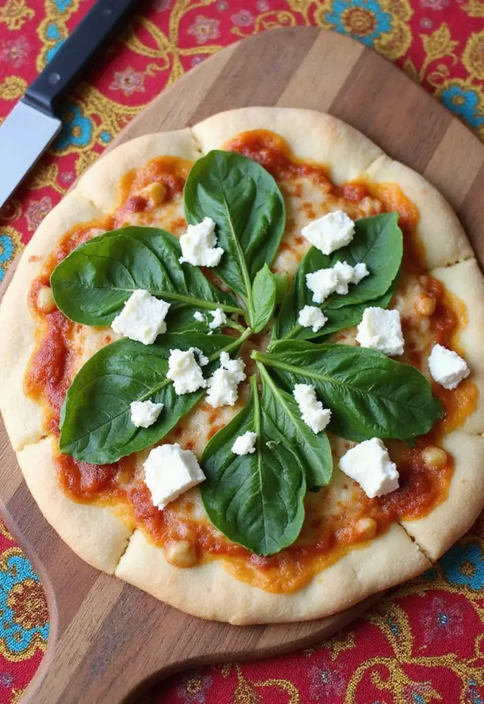 28 Mediterranean Flatbread Pizza Recipes That Feel Light and Fresh 15 28 Mediterranean Flatbread Pizza Recipes That Feel Light and Fresh - 3. Spinach and Feta Flatbread Pizza