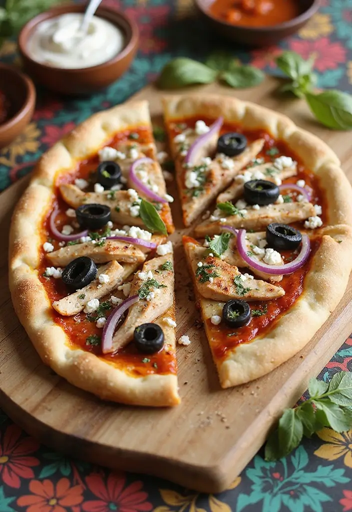 28 Mediterranean Flatbread Pizza Recipes That Feel Light and Fresh 29 28 Mediterranean Flatbread Pizza Recipes That Feel Light and Fresh - 5. Greek Chicken Flatbread Pizza