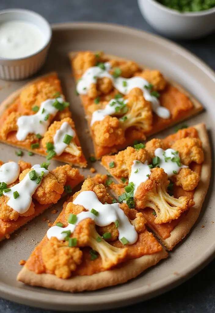 29 Vegan Flatbread Pizza Recipes That Everyone Can Enjoy 63 29 Vegan Flatbread Pizza Recipes That Everyone Can Enjoy - 11. Buffalo Cauliflower Flatbread Pizza