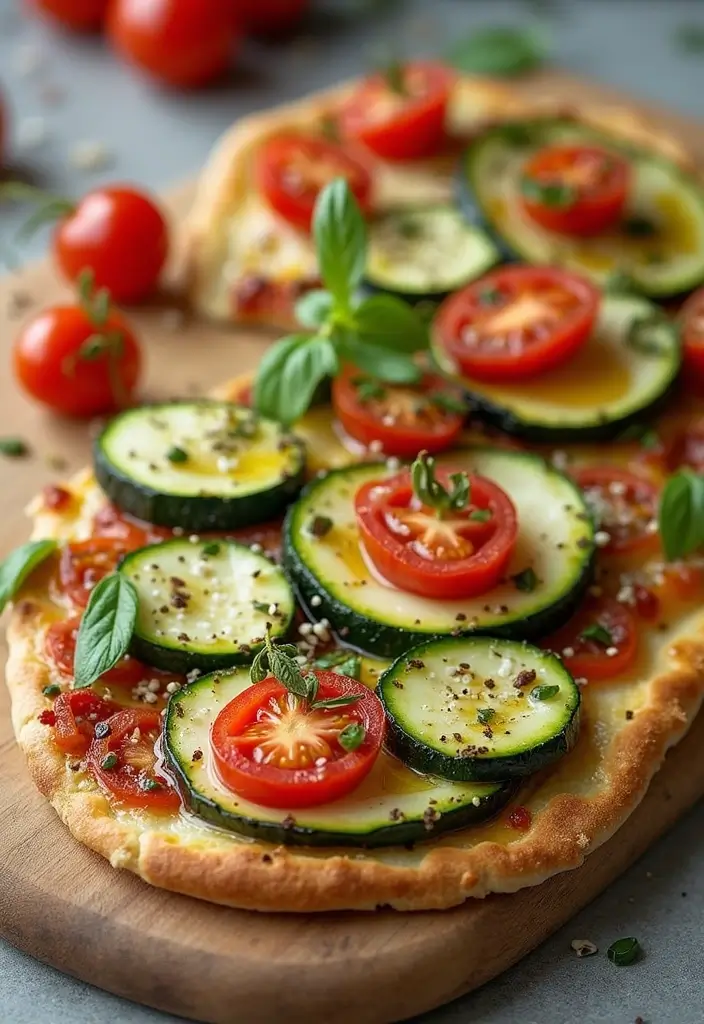 29 Vegan Flatbread Pizza Recipes That Everyone Can Enjoy 103 29 Vegan Flatbread Pizza Recipes That Everyone Can Enjoy - 17. Zucchini and Tomato Flatbread Pizza