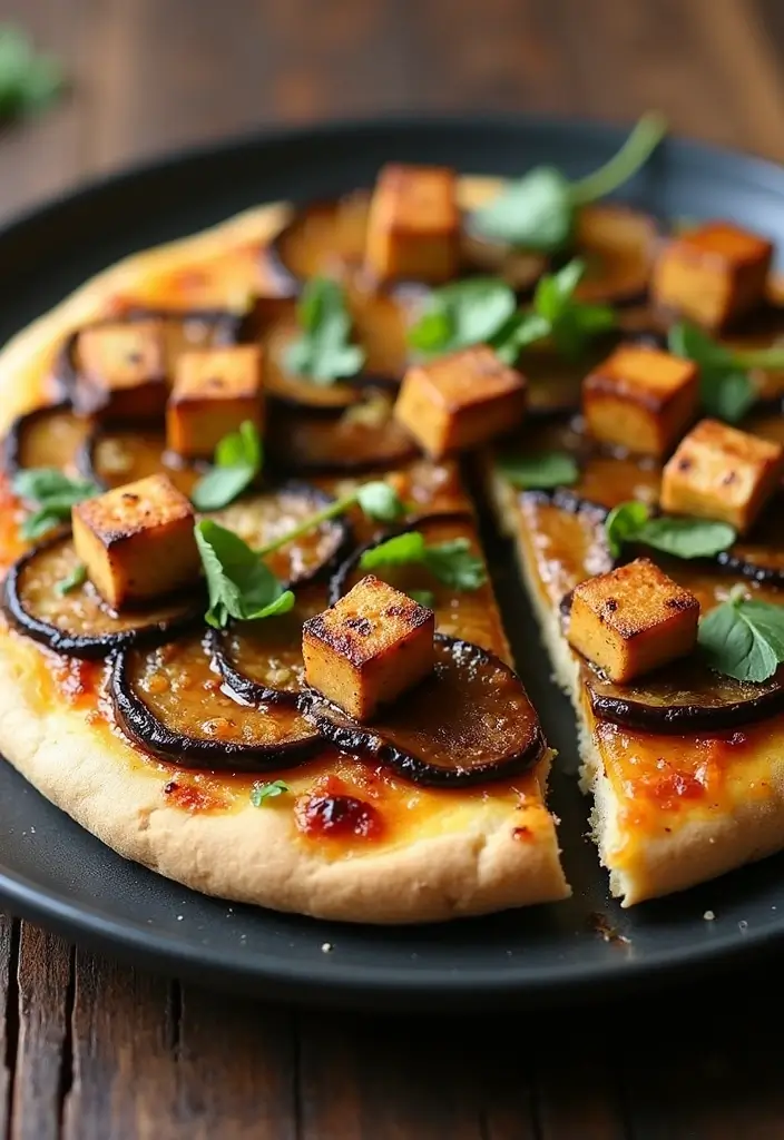 29 Vegan Flatbread Pizza Recipes That Everyone Can Enjoy 152 29 Vegan Flatbread Pizza Recipes That Everyone Can Enjoy - 24. Eggplant and Tofu Flatbread Pizza