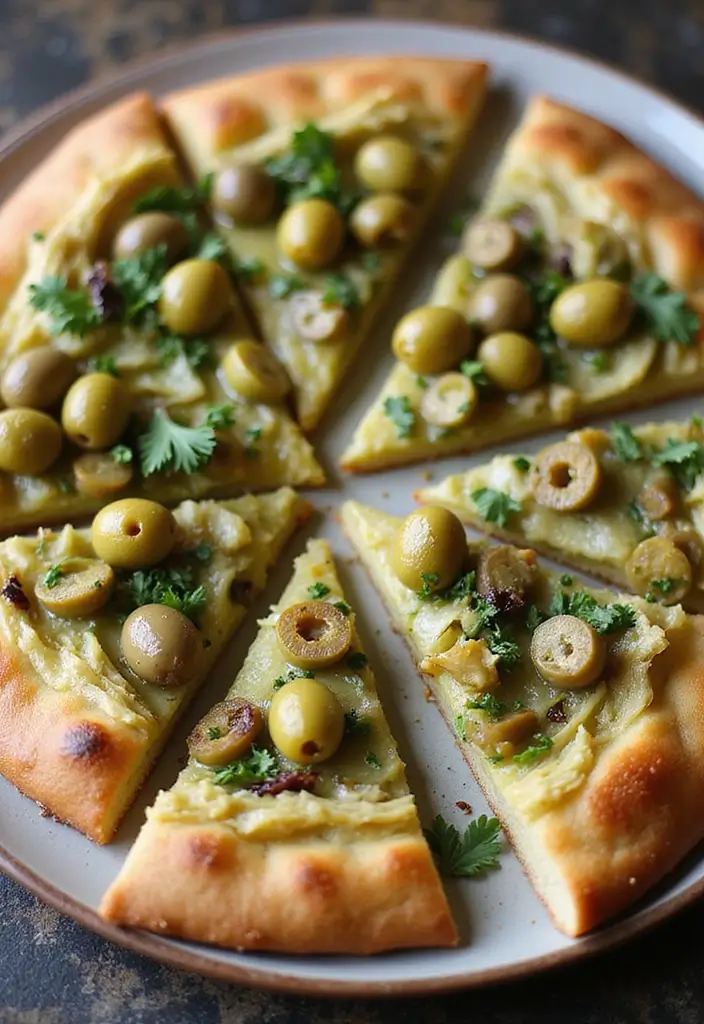 29 Vegan Flatbread Pizza Recipes That Everyone Can Enjoy 44 29 Vegan Flatbread Pizza Recipes That Everyone Can Enjoy - 8. Artichoke and Olive Flatbread Pizza
