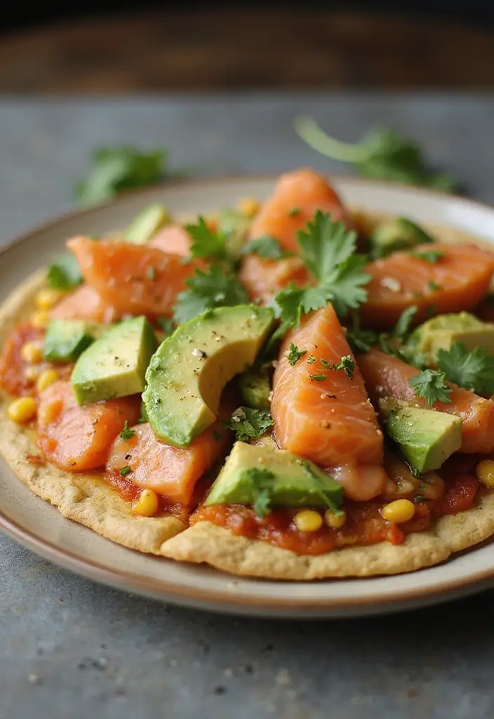 30 Corn Tortilla Pizza Recipes for a Crispy Twist 140 30 Corn Tortilla Pizza Recipes for a Crispy Twist - 22. Salmon Avocado Corn Tortilla Pizza