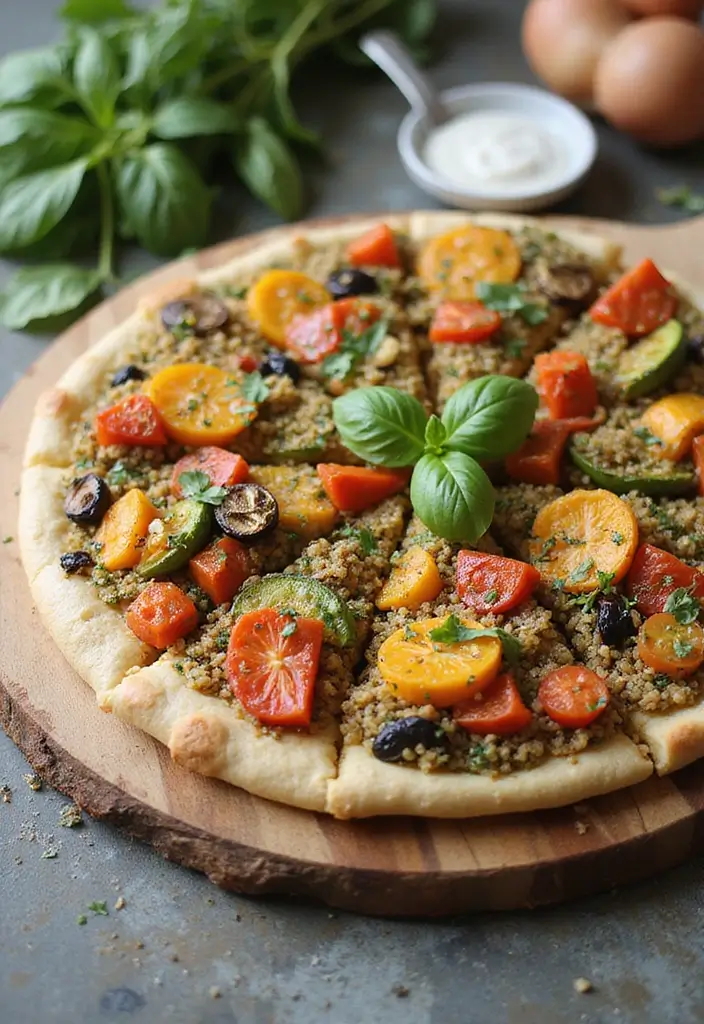 30 Creative Pizza Recipe Ideas You Haven’t Tried Yet 114 30 Creative Pizza Recipe Ideas You Haven’t Tried Yet - 18. Quinoa and Roasted Vegetable Pizza