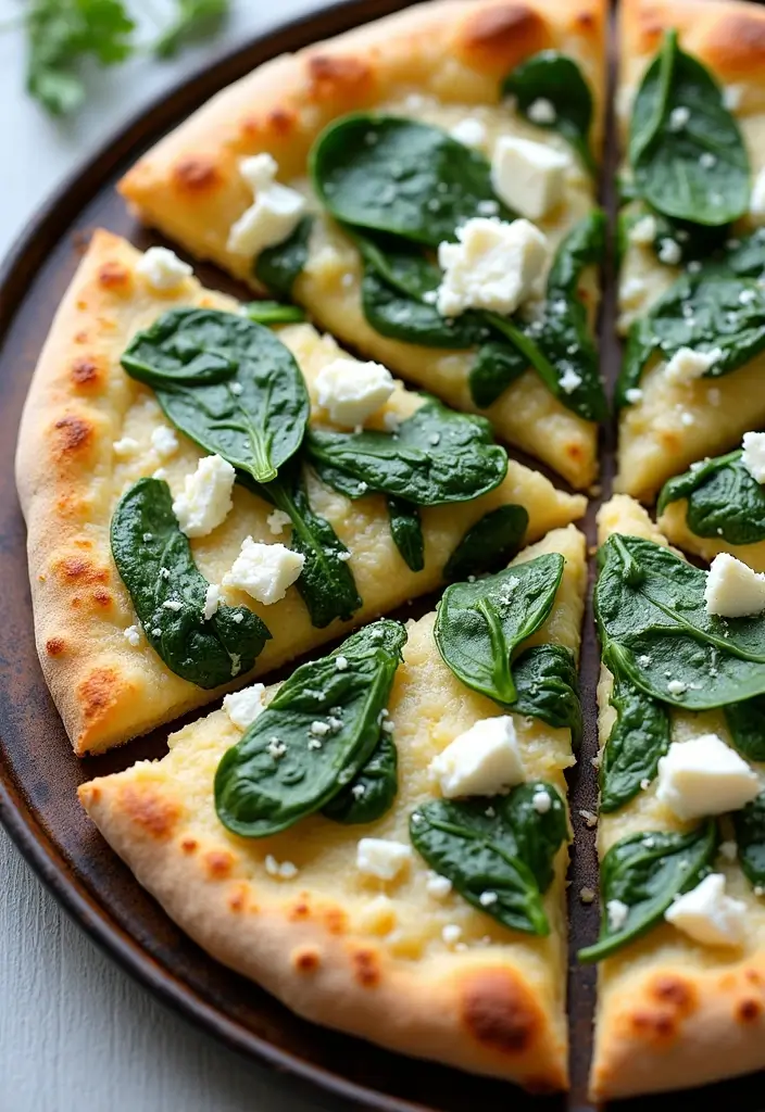 30 Half Baked Harvest Pizza Recipes Full of Flavor and Creativity - 11. Spinach and Feta White Pizza