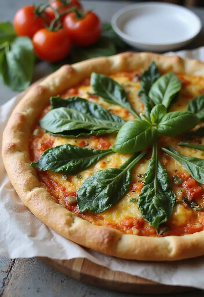30 Half Baked Harvest Pizza Recipes Full of Flavor and Creativity - 26. Spinach and Tomato Quiche Pizza