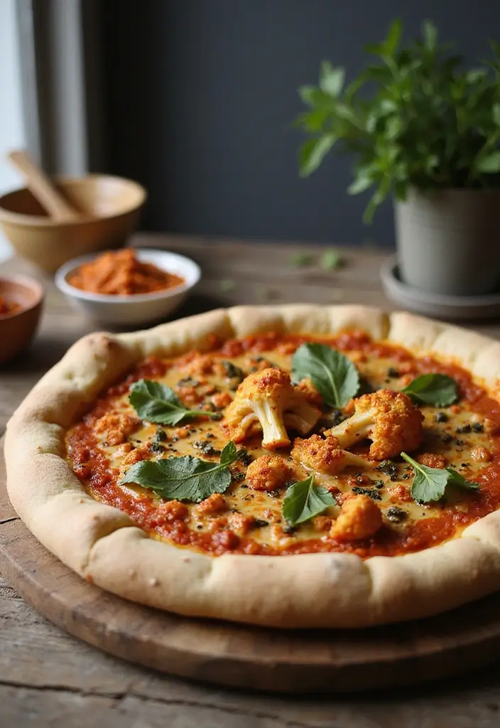 30 Half Baked Harvest Pizza Recipes Full of Flavor and Creativity - 3. Spicy Harissa and Cauliflower Pizza