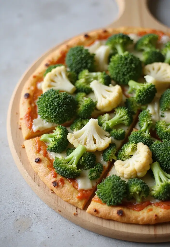 30 Half Baked Harvest Pizza Recipes Full of Flavor and Creativity - 30. Cheesy Broccoli and Cauliflower Pizza