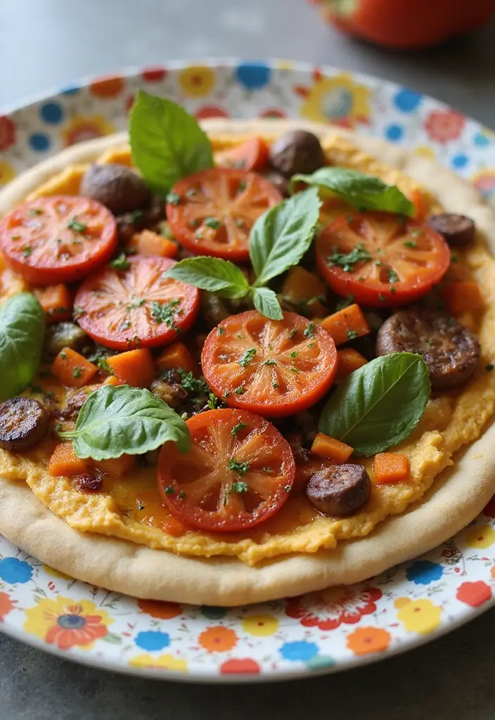 30 Half Baked Harvest Pizza Recipes Full of Flavor and Creativity - 8. Roasted Vegetable and Hummus Pizza