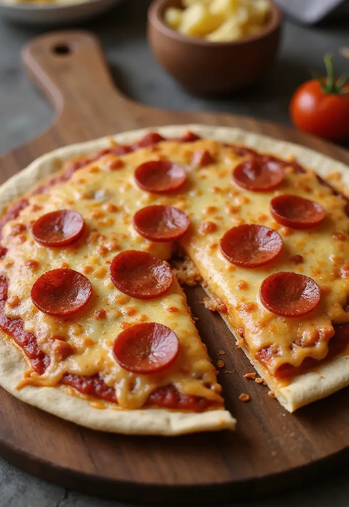 30 Keto Tortilla Pizza Recipes That Are Low Carb and Satisfying 1 30 Keto Tortilla Pizza Recipes That Are Low Carb and Satisfying - 1. Classic Pepperoni Tortilla Pizza