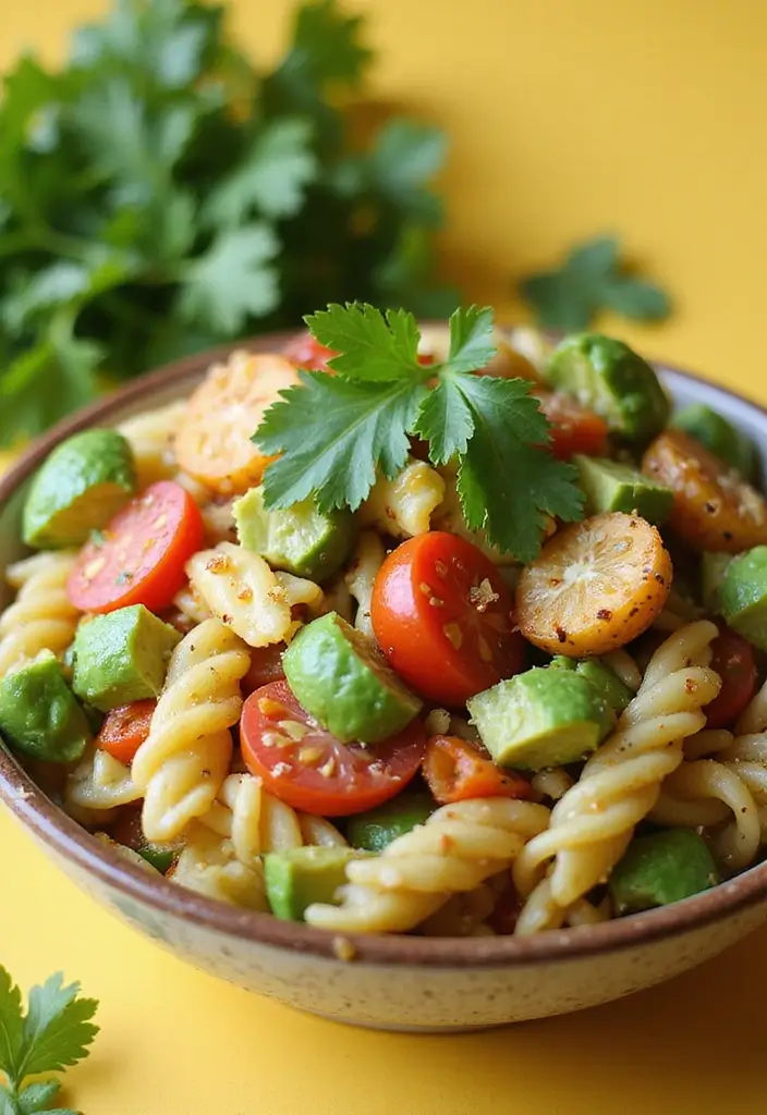 30 Pizza Pasta Salad Recipes for Summer Gatherings 185 30 Pizza Pasta Salad Recipes for Summer Gatherings - 29. Cilantro Avocado Pizza Pasta Salad