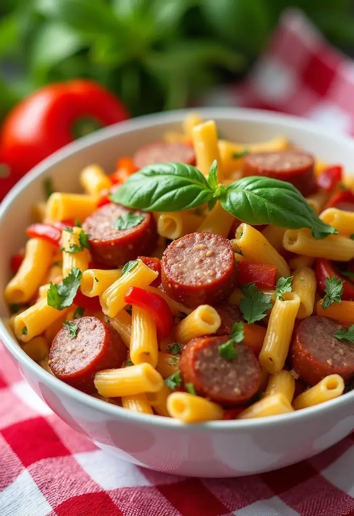 30 Pizza Pasta Salad Recipes for Summer Gatherings 50 30 Pizza Pasta Salad Recipes for Summer Gatherings - 8. Italian Sausage and Peppers Pizza Pasta Salad