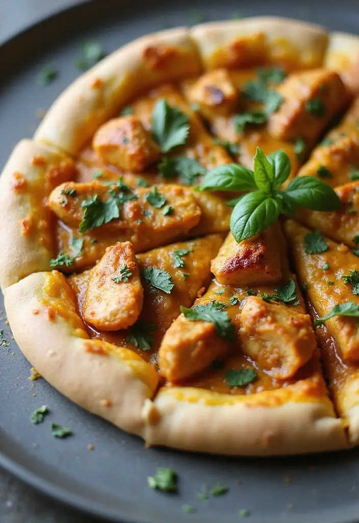 30 Whole 30 Pizza Recipes That Keep It Clean and Satisfying 145 30 Whole 30 Pizza Recipes That Keep It Clean and Satisfying - 23. Curried Chicken Pizza
