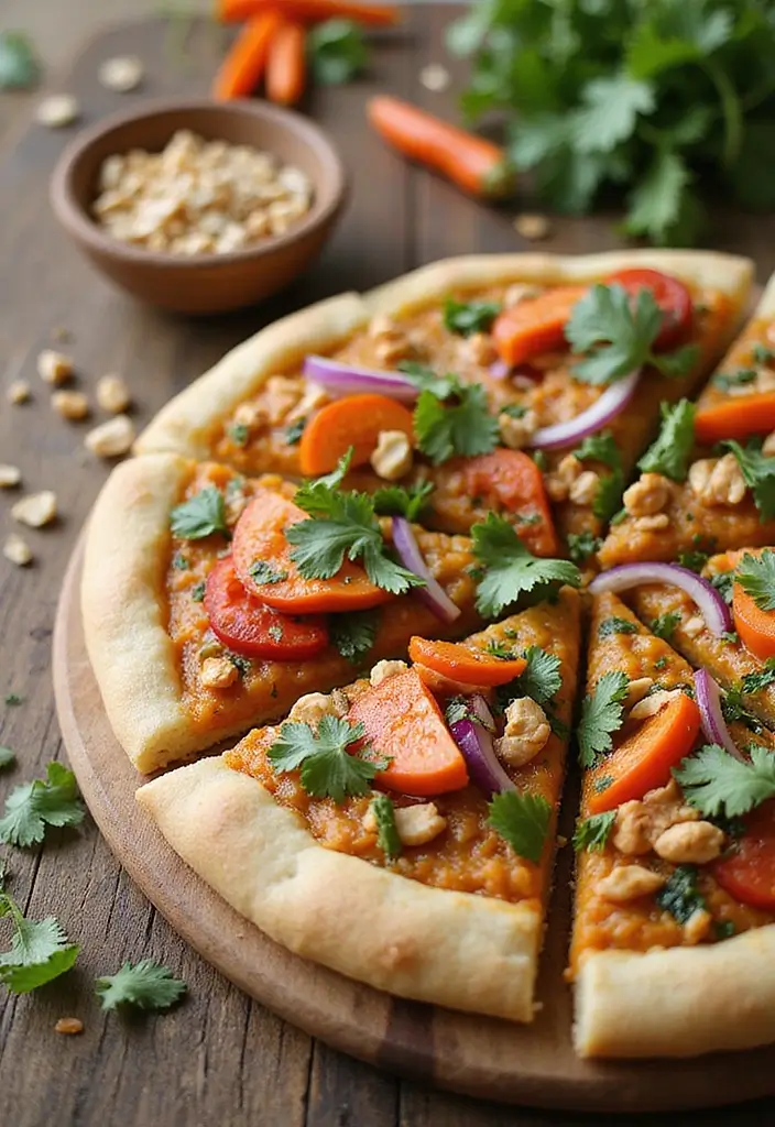 30 Wood Fired Pizza Oven Recipes for Perfect Crispy Crusts 48 30 Wood Fired Pizza Oven Recipes for Perfect Crispy Crusts - 8. Thai Peanut Veggie Pizza
